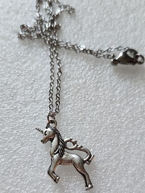 Hand Crafted Silver Unicorn Pendant Necklace